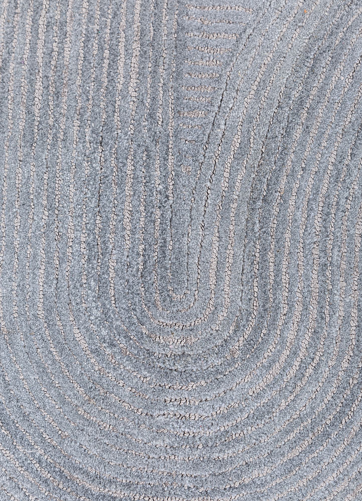 cera blue wool and viscose hand tufted Rug - CloseUp