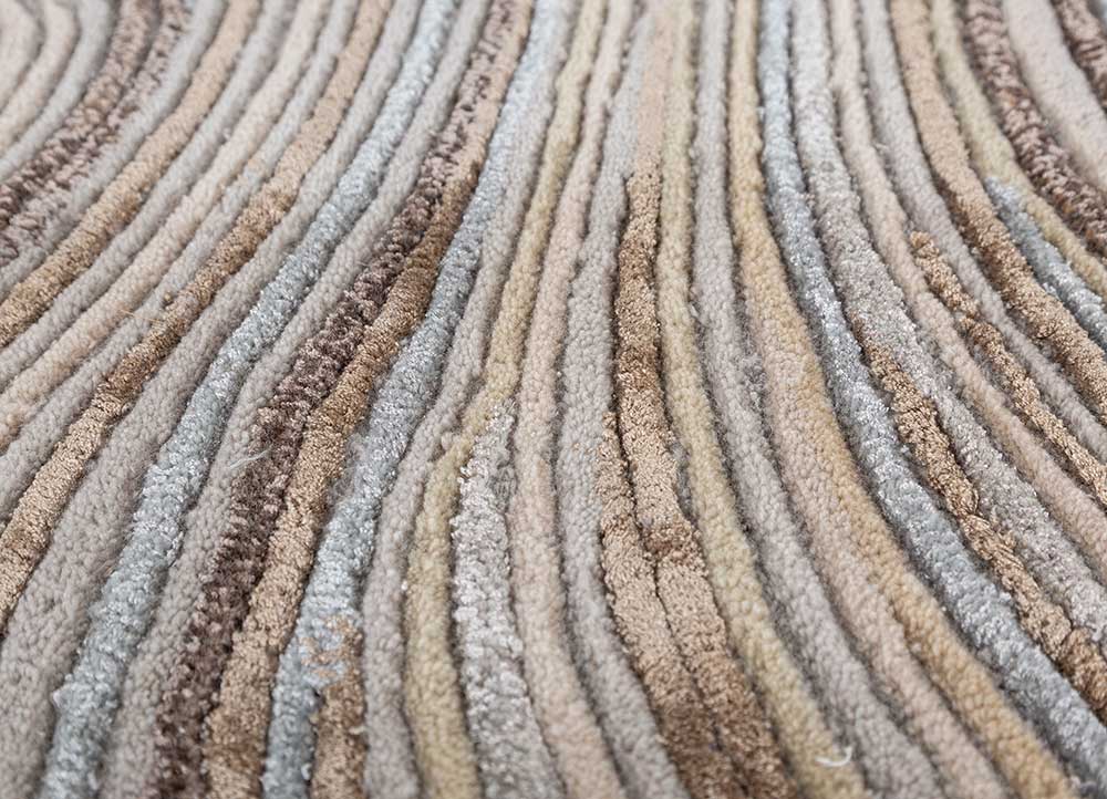 pathways grey and black wool and viscose hand tufted Rug - CloseUp