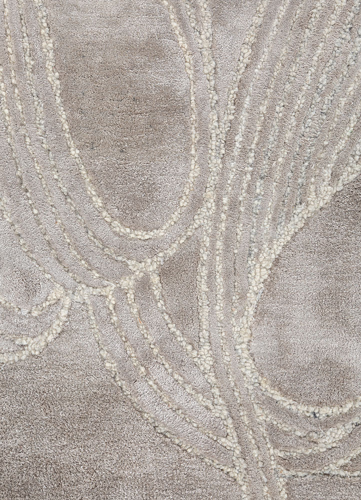 infini grey and black wool and viscose hand tufted Rug - CloseUp