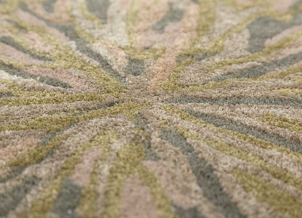 hacienda green wool and viscose hand tufted Rug - CloseUp