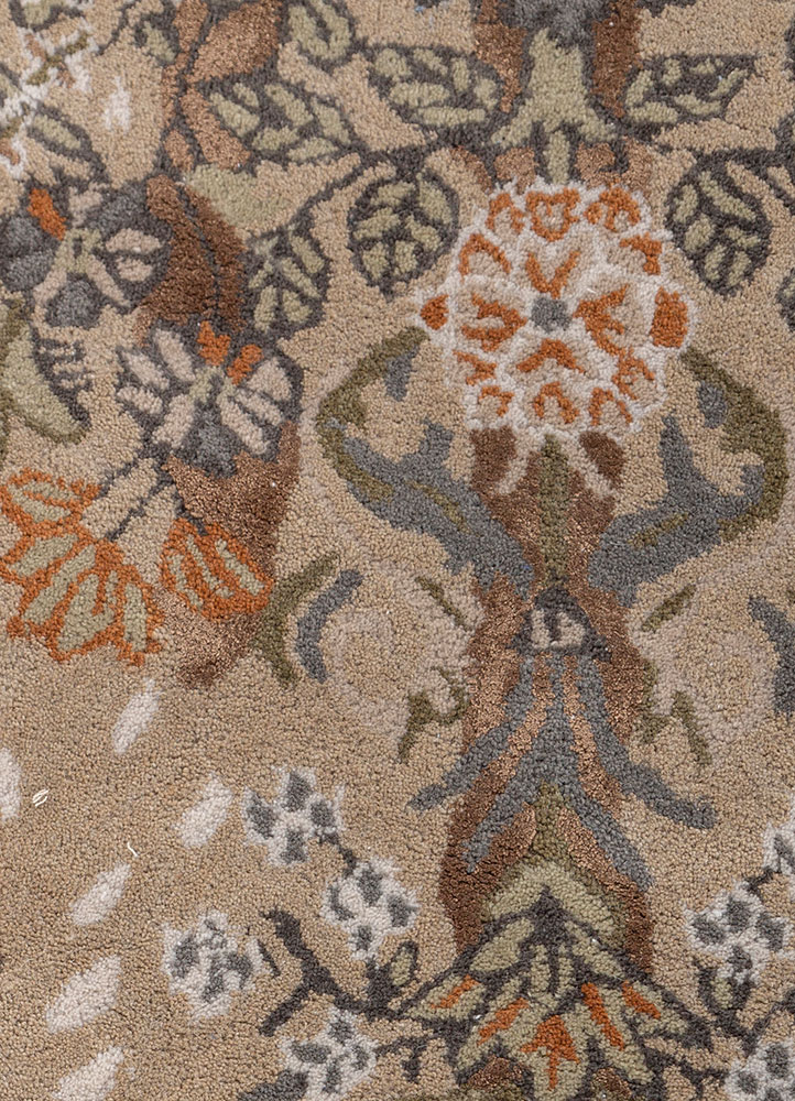 wild wanderlust beige and brown wool and viscose hand tufted Rug - CloseUp