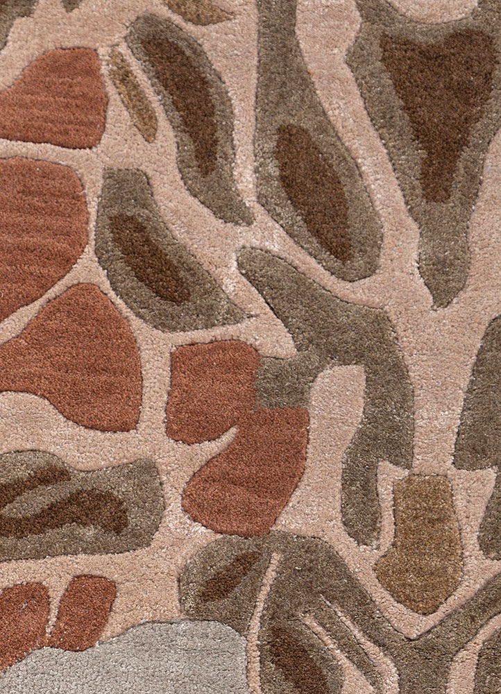wild wanderlust red and orange wool and viscose hand tufted Rug - CloseUp