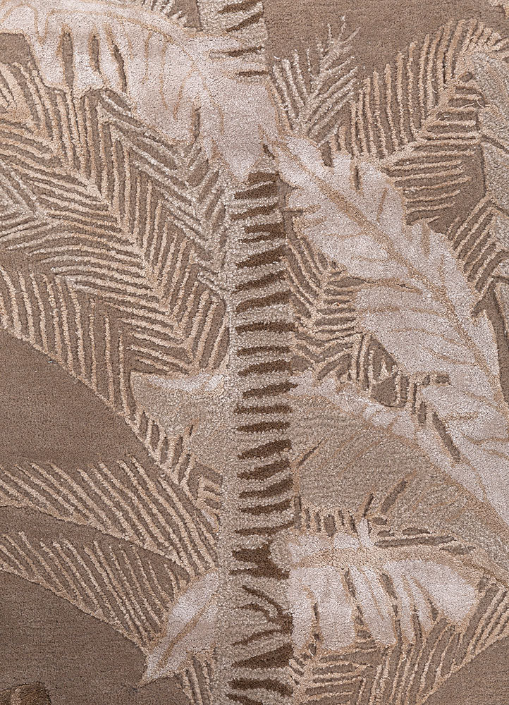 aurelia beige and brown wool and viscose hand tufted Rug - CloseUp