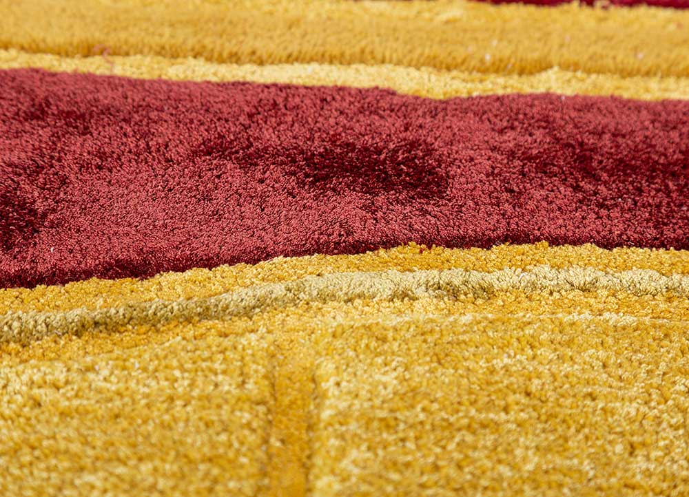 joy gold wool and viscose hand tufted Rug - CloseUp