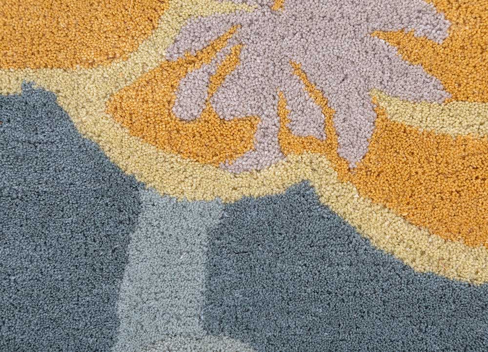 hacienda blue wool hand tufted Rug - CloseUp