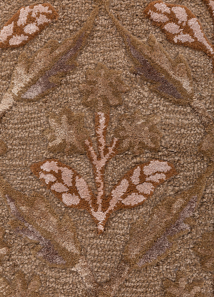aurelia beige and brown wool and viscose hand tufted Rug - CloseUp