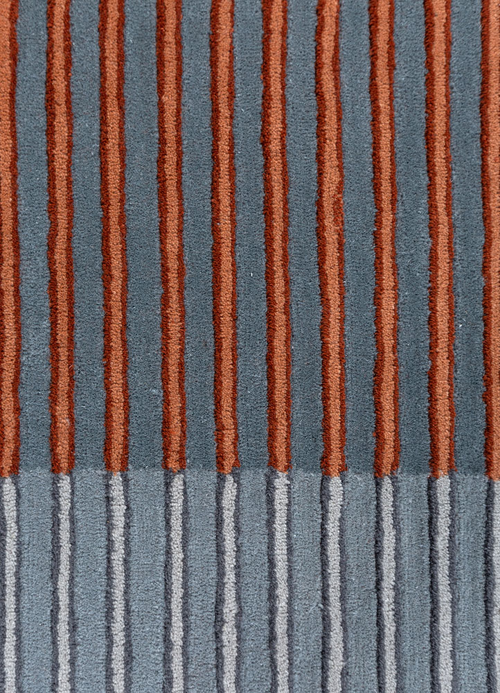 caliedo blue wool hand tufted Rug - CloseUp