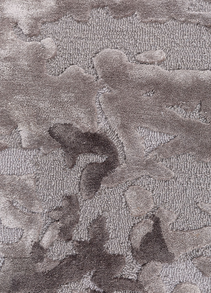 genesis grey and black wool and viscose hand tufted Rug - CloseUp