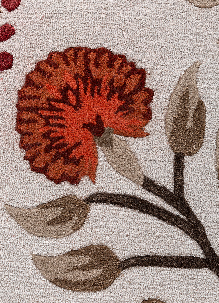 hacienda ivory wool and viscose hand tufted Rug - CloseUp
