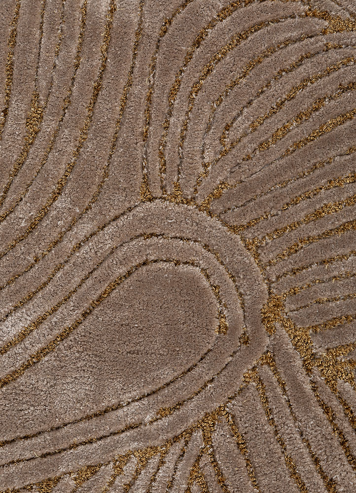 infini beige and brown viscose hand tufted Rug - CloseUp