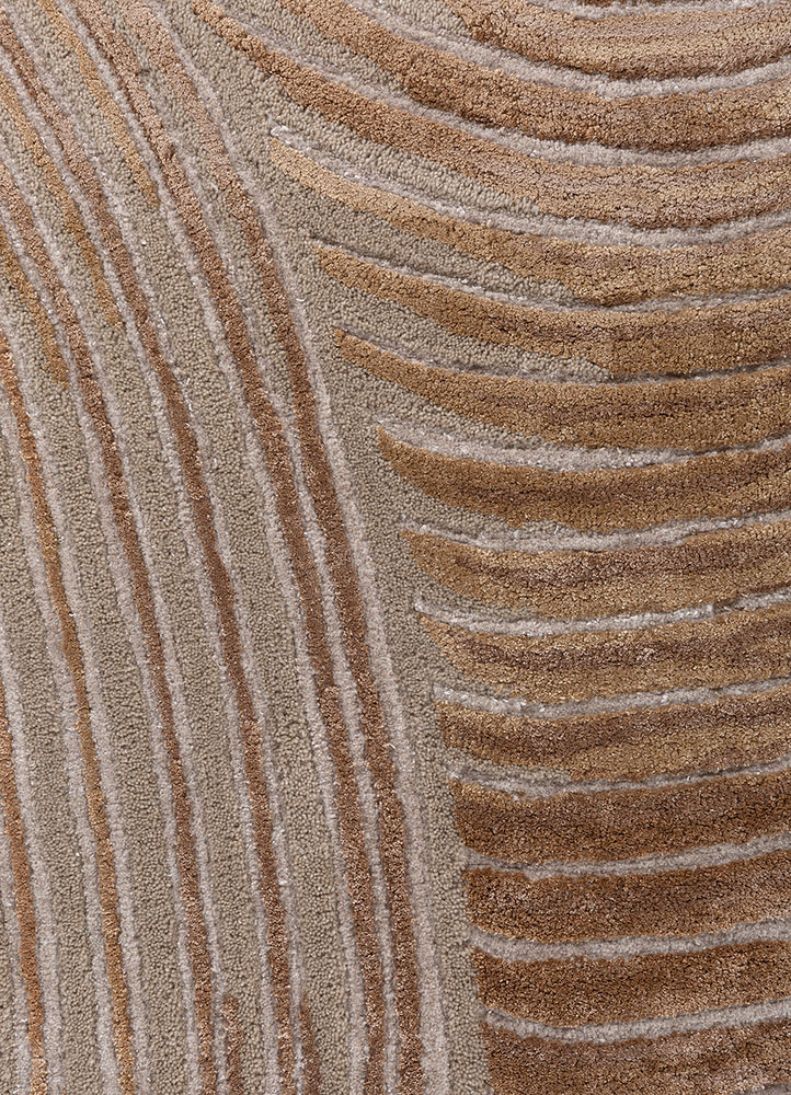 cera beige and brown wool and viscose hand tufted Rug - CloseUp