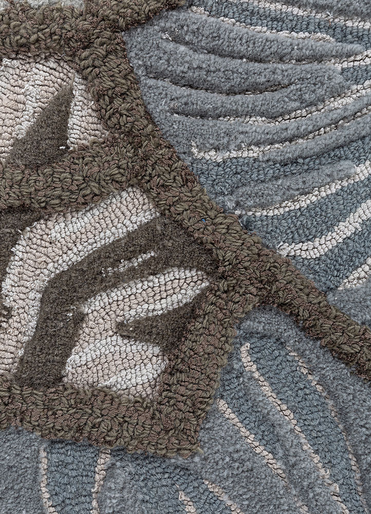 aurelia beige and brown wool and viscose hand tufted Rug - CloseUp
