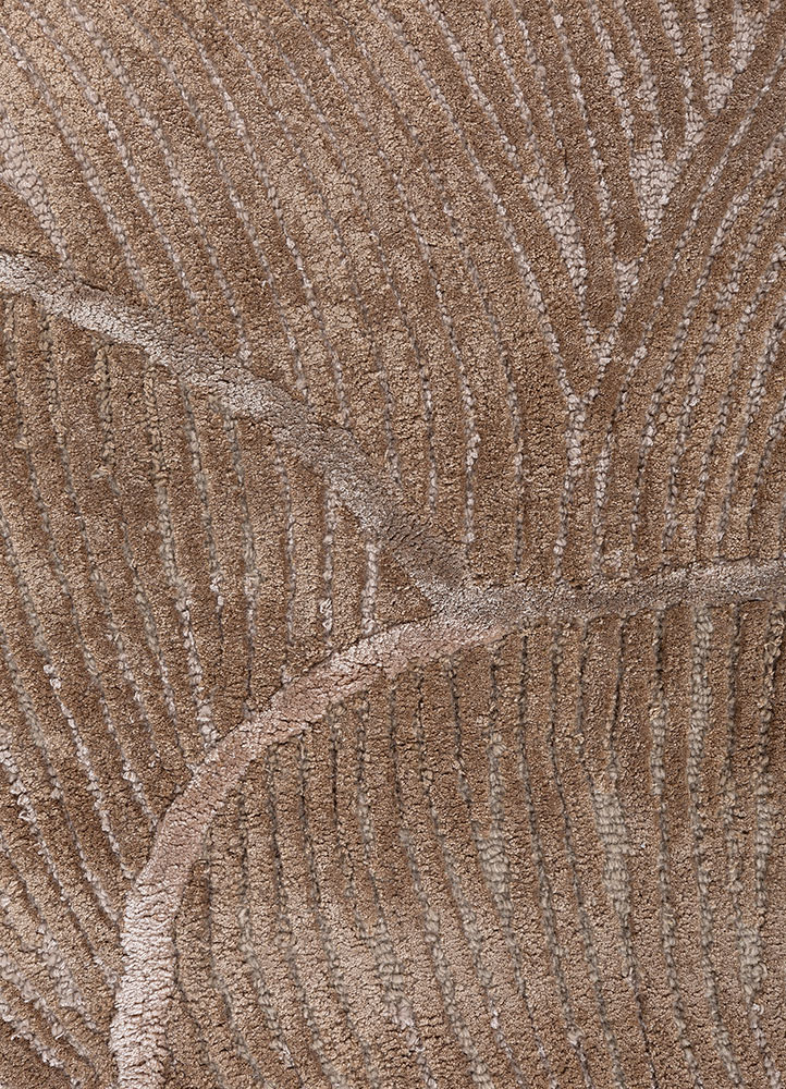 aurelia beige and brown wool and viscose hand tufted Rug - CloseUp
