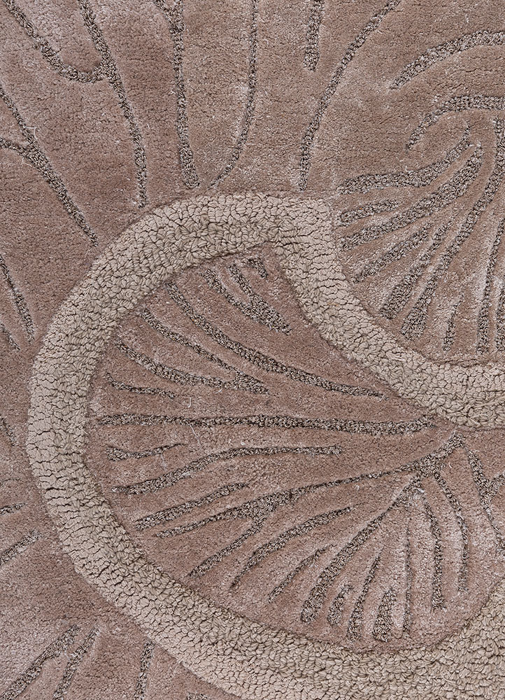 aurelia beige and brown wool and viscose hand tufted Rug - CloseUp