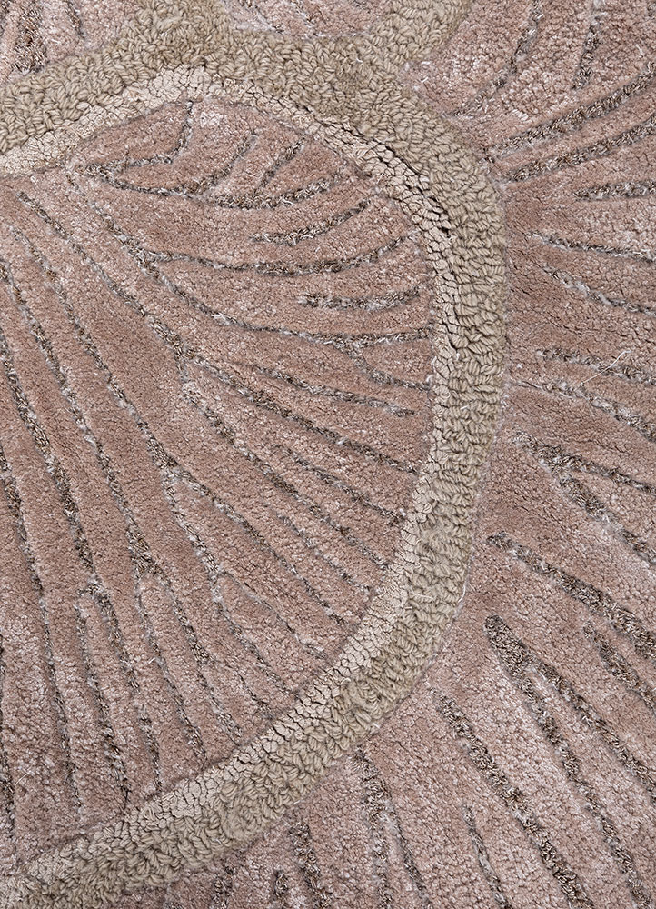 aurelia beige and brown wool and viscose hand tufted Rug - CloseUp