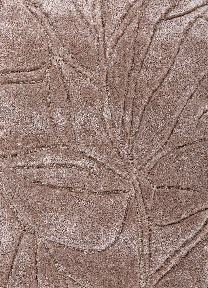 aurelia beige and brown wool and viscose hand tufted Rug - CloseUp