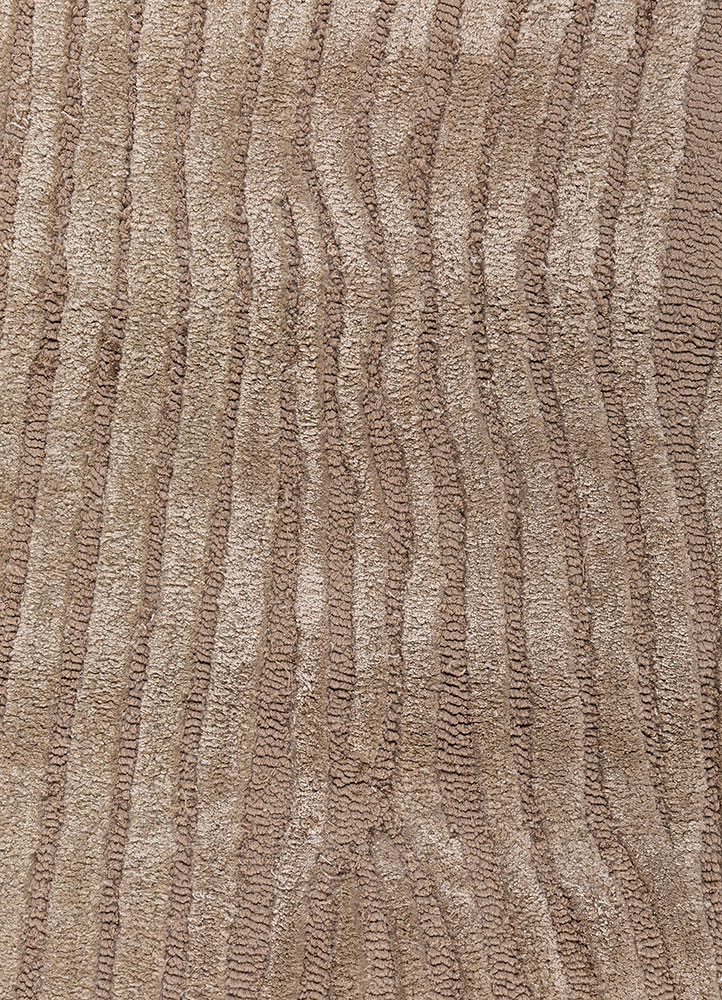 adrift beige and brown wool and viscose hand tufted Rug - CloseUp