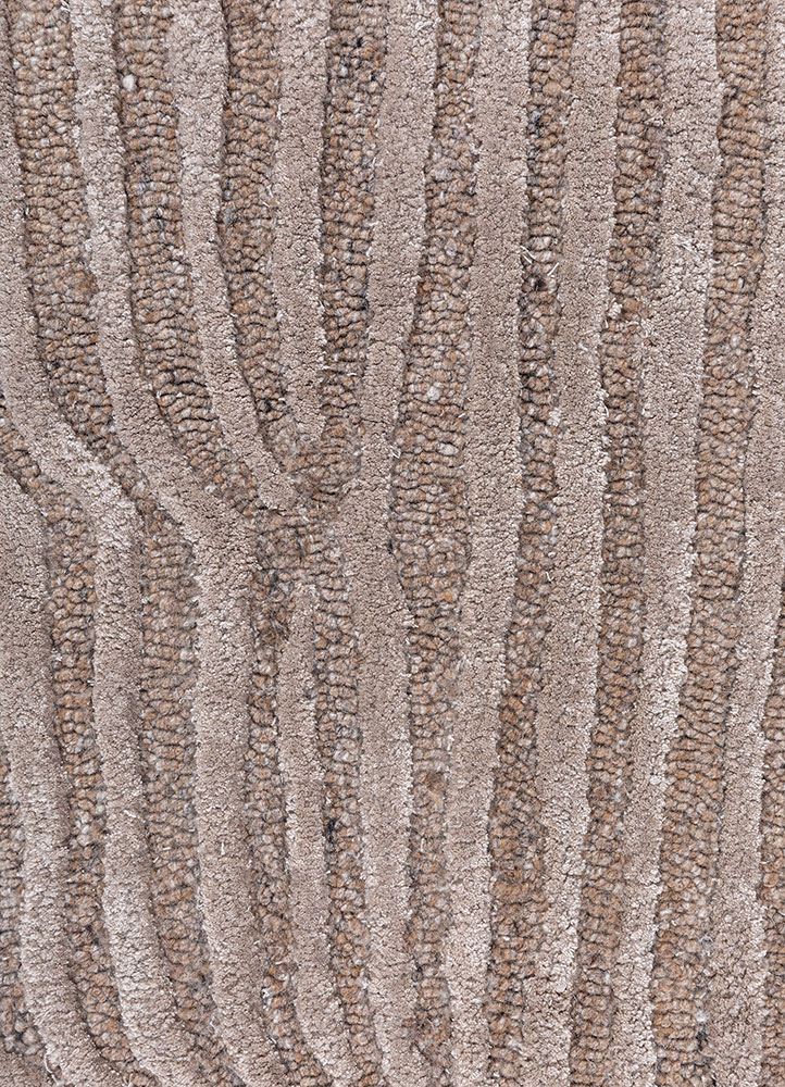 adrift beige and brown wool and viscose hand tufted Rug - CloseUp