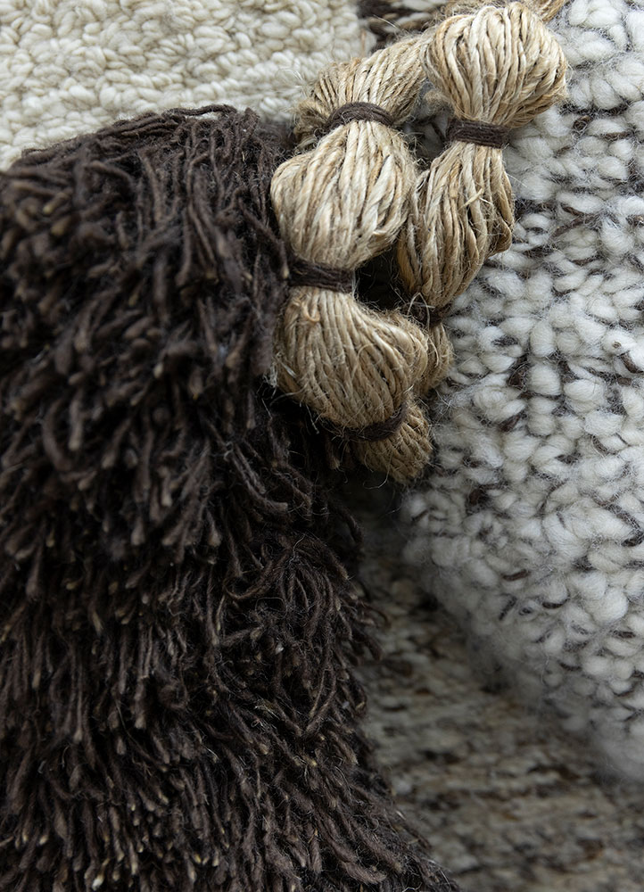 diwar beige and brown wool hand knotted WALL ART & TAPESTRY - CloseUp