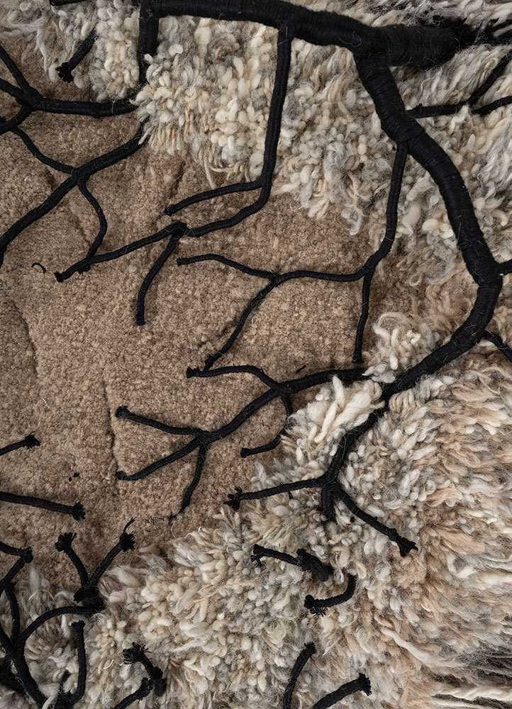 diwar beige and brown wool and silk wall art WALL ART & TAPESTRY - CloseUp