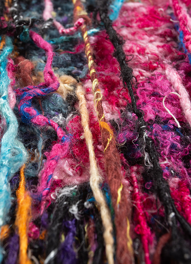 dreamers pink and purple viscose and polyester hand knotted WALL ART & TAPESTRY - CloseUp