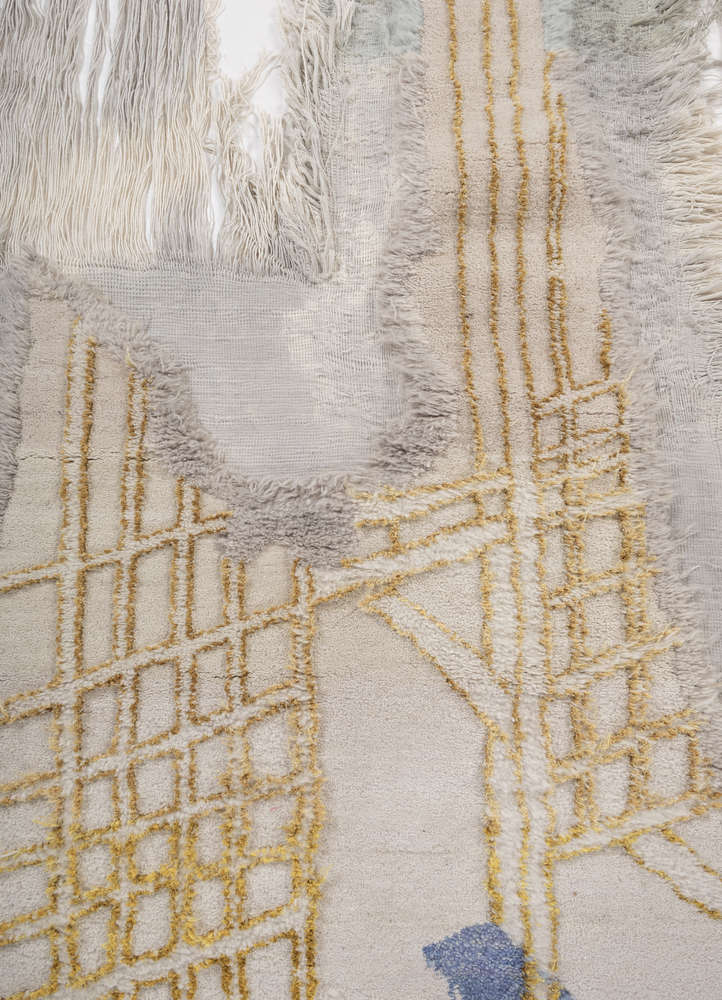 zuri ivory wool hand knotted WALL ART & TAPESTRY - CloseUp