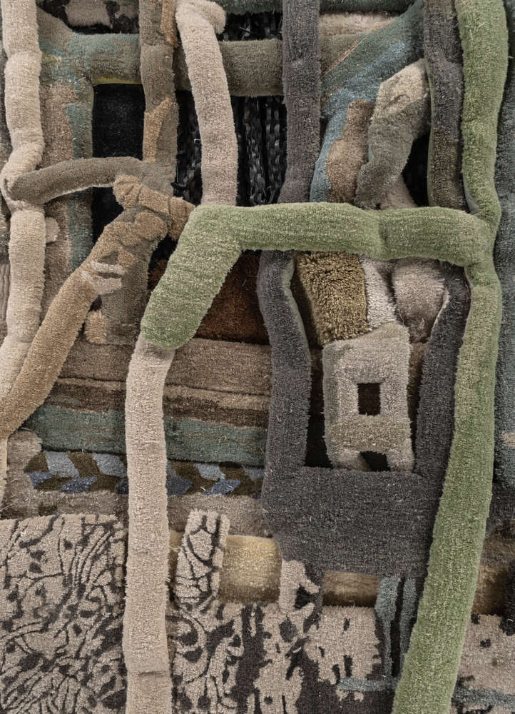 exposed spine green wool wall art WALL ART & TAPESTRY - CloseUp