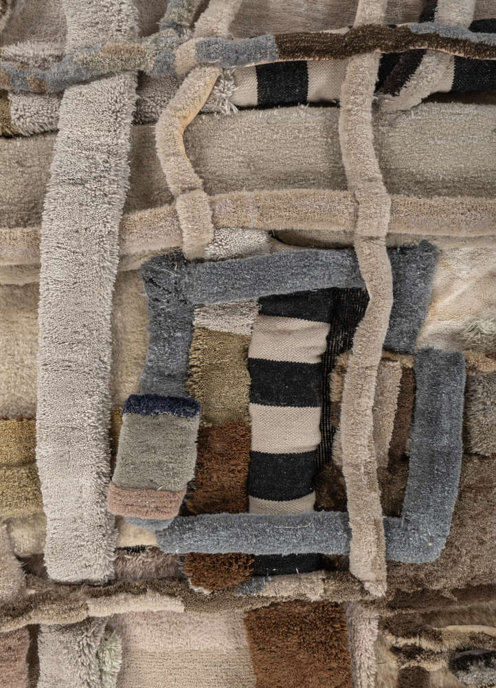 exposed spine ivory wool wall art WALL ART & TAPESTRY - CloseUp