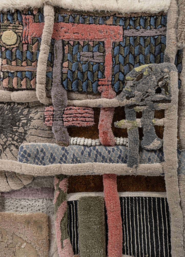 exposed spine green wool wall art WALL ART & TAPESTRY - CloseUp