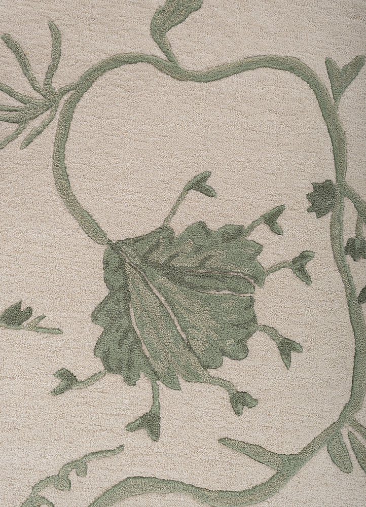 jardins du monde ivory wool hand tufted Rug - CloseUp
