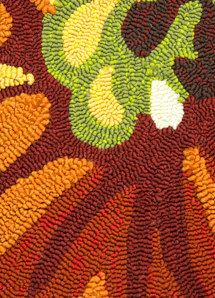 hacienda red and orange polyester hand tufted Rug - CloseUp