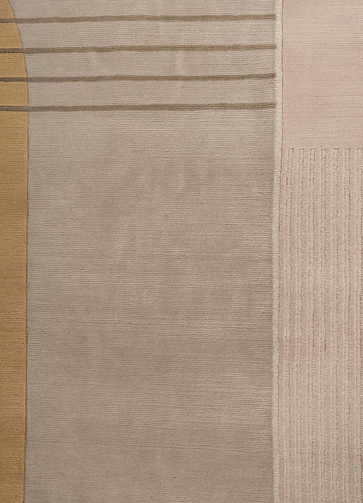 sthir ivory wool hand knotted Rug - CloseUp