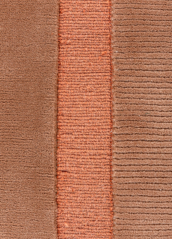 sthir red and orange wool hand knotted Rug - CloseUp