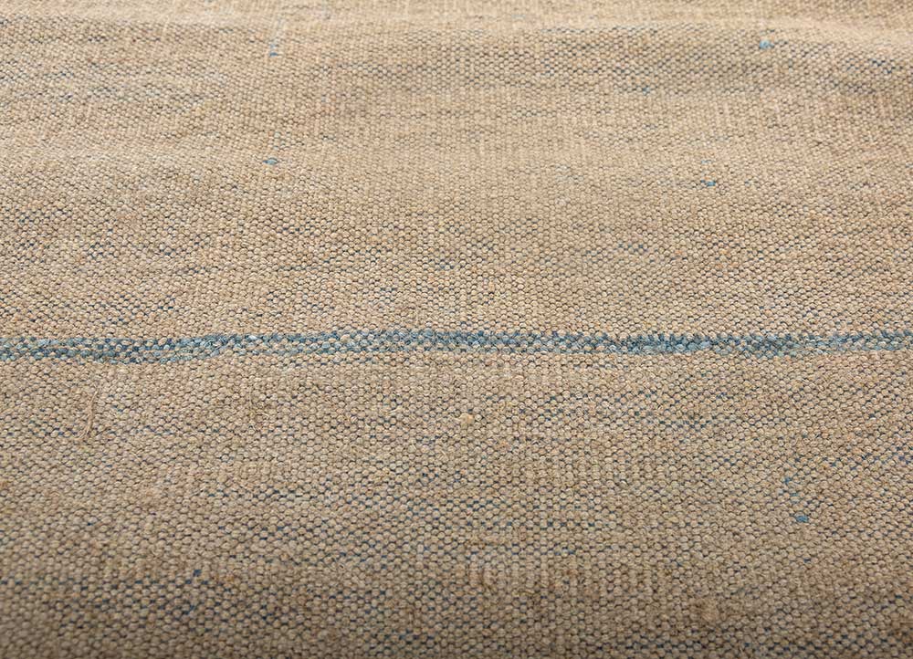 abrash beige and brown wool flat weaves Rug - CloseUp