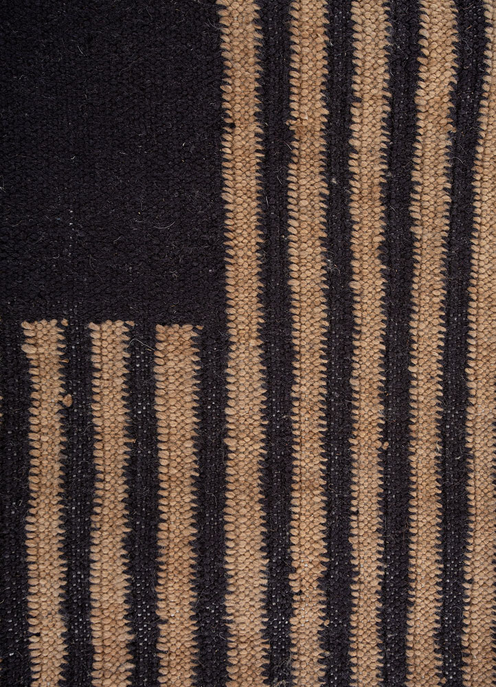 al fresco grey and black polyester flat weaves Rug - CloseUp