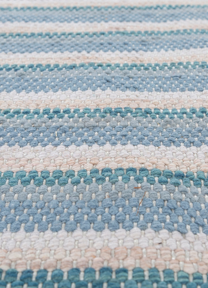 abrash blue polyester flat weaves Rug - CloseUp