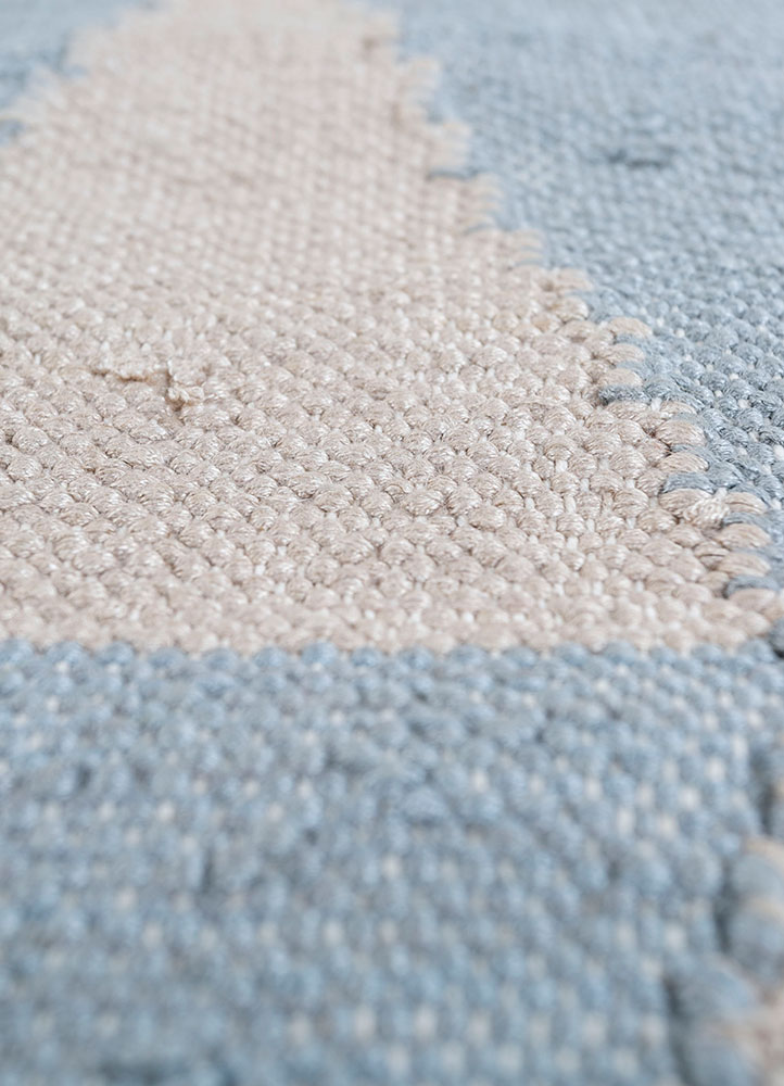 indusbar blue viscose flat weaves Rug - CloseUp