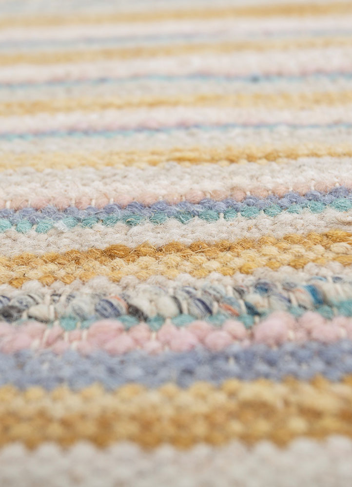 abrash ivory wool flat weaves Rug - CloseUp