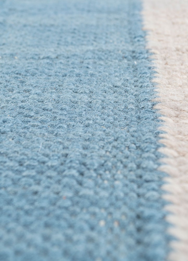 checkers ivory wool flat weaves Rug - CloseUp