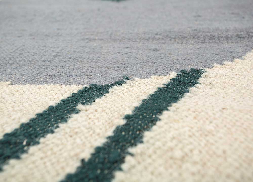 checkers pink and purple wool flat weaves Rug - CloseUp
