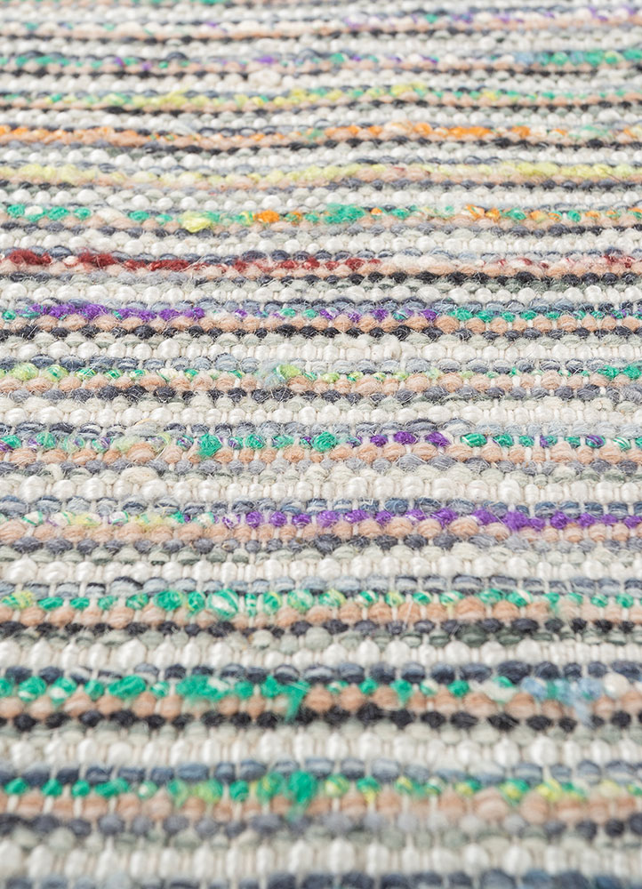 abrash red and orange wool flat weaves Rug - CloseUp