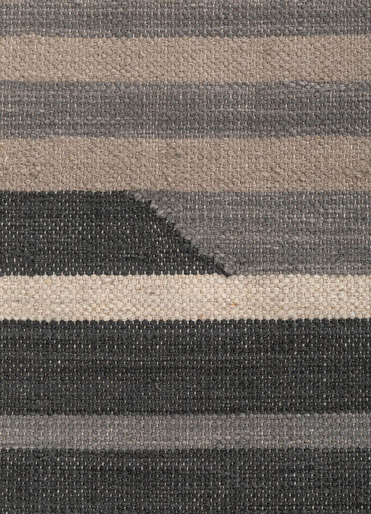 indusbar blue wool flat weaves Rug - CloseUp