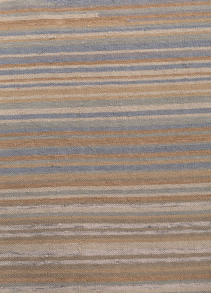 indusbar blue wool flat weaves Rug - CloseUp