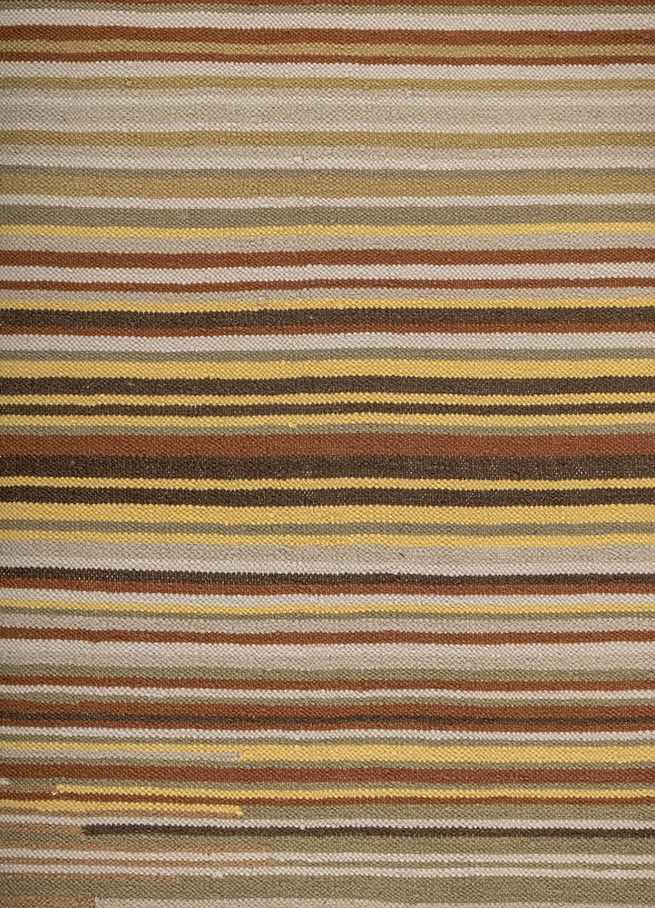 indusbar ivory wool flat weaves Rug - CloseUp