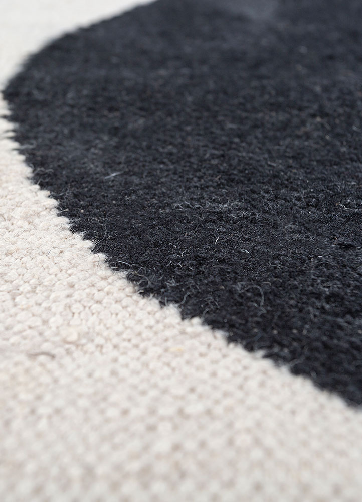 checkers ivory wool flat weaves Rug - CloseUp