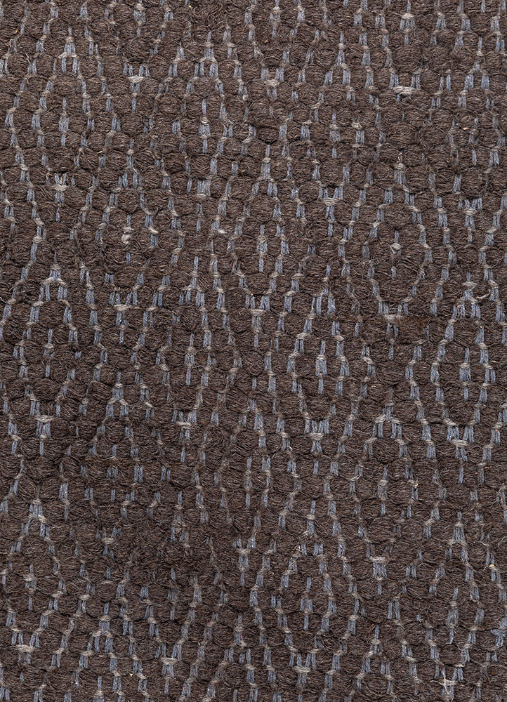 abrash beige and brown wool flat weaves Rug - CloseUp