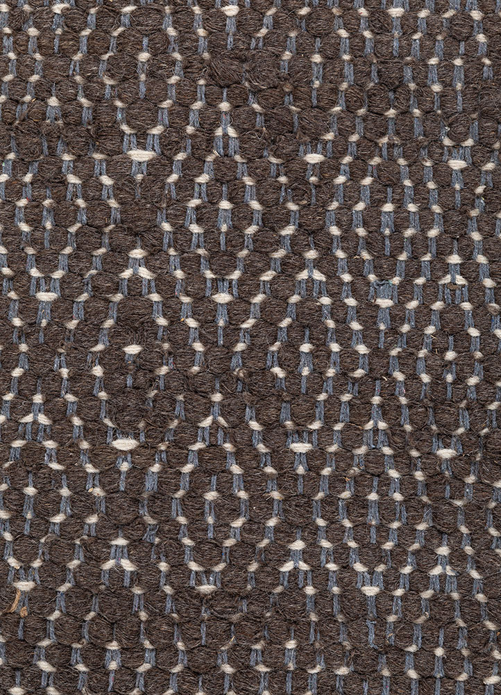 abrash beige and brown wool flat weaves Rug - CloseUp