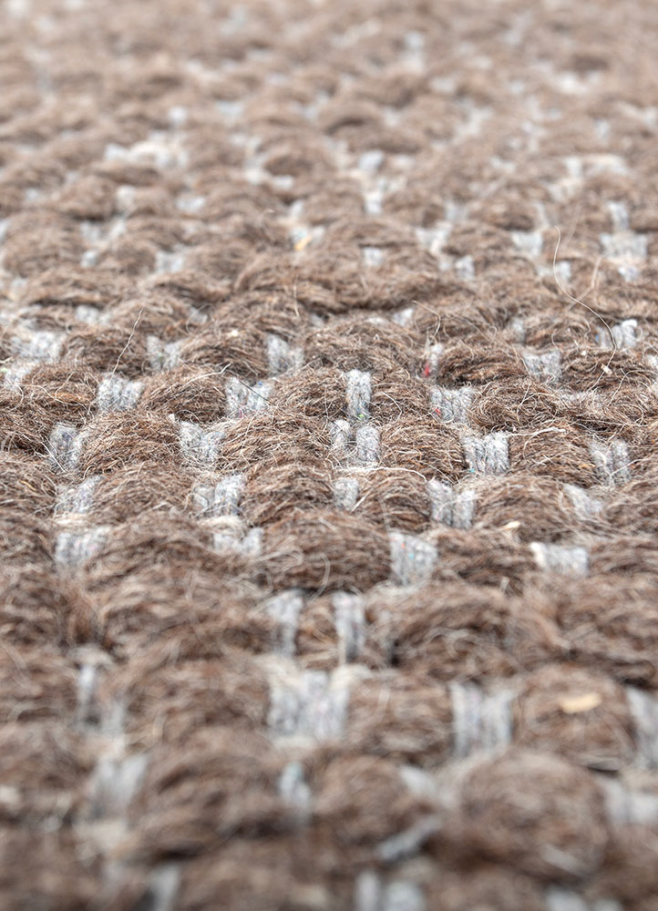 abrash grey and black wool flat weaves Rug - CloseUp