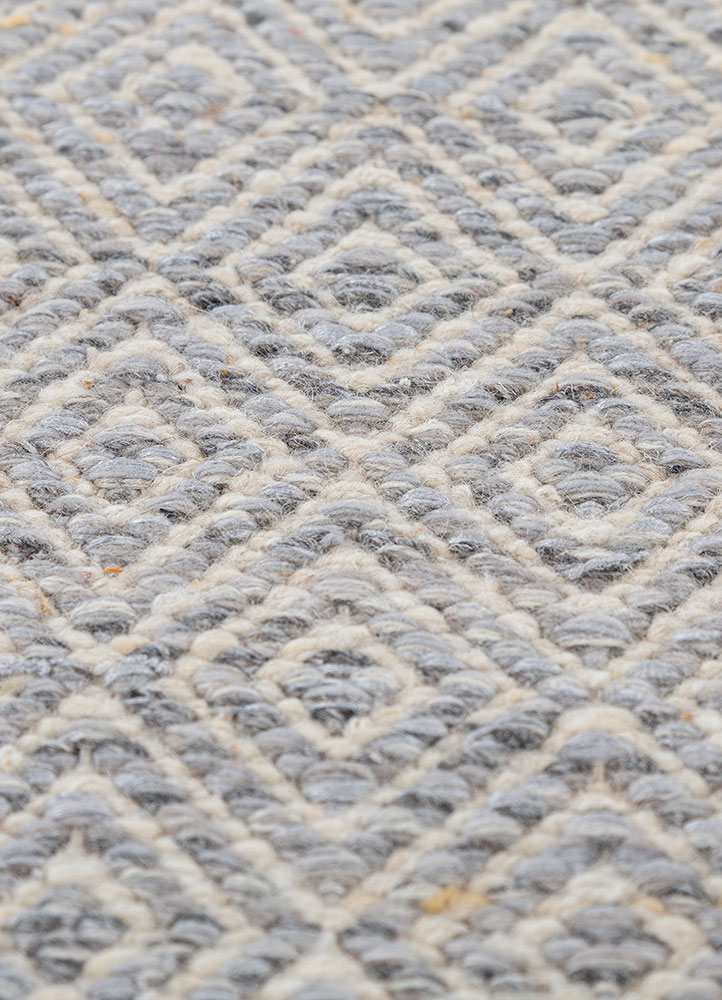 abrash beige and brown wool flat weaves Rug - CloseUp