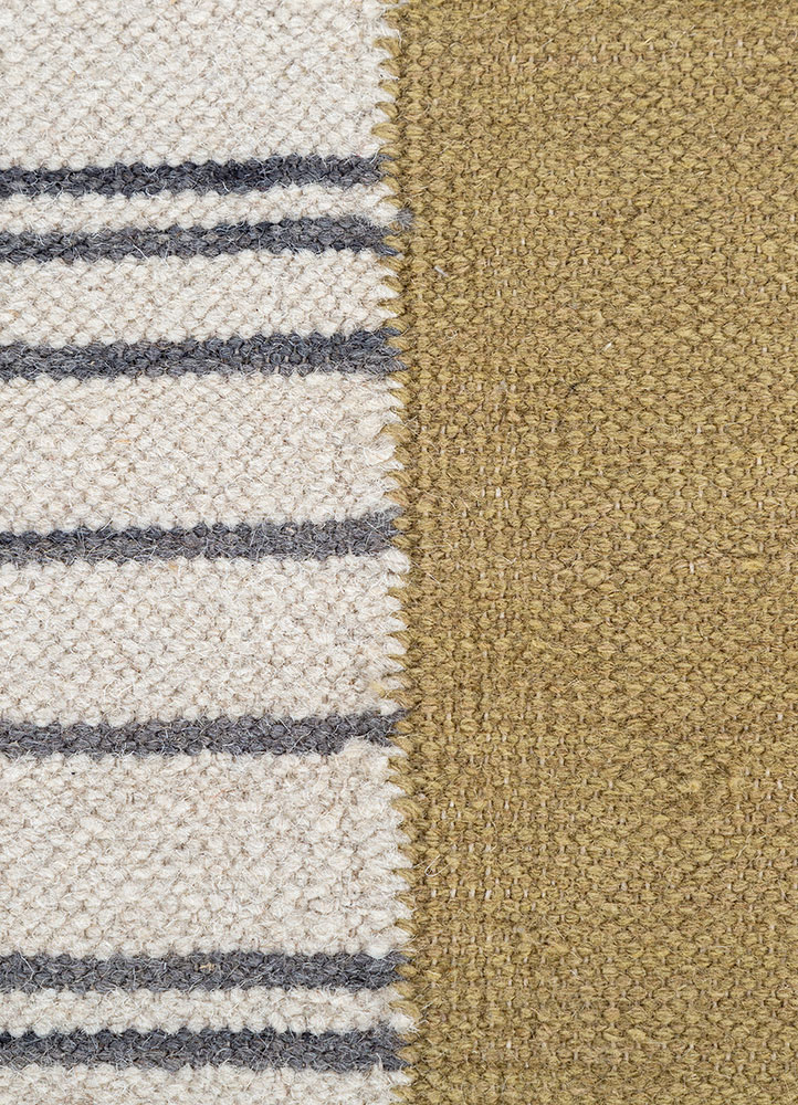 indusbar ivory wool flat weaves Rug - CloseUp